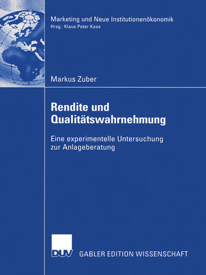cover image of Rendite und Qualitätswahrnehmung